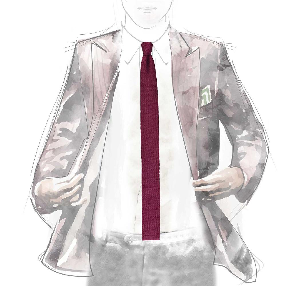 Rubinacci Cravatta in maglia vino Promozione Limitata