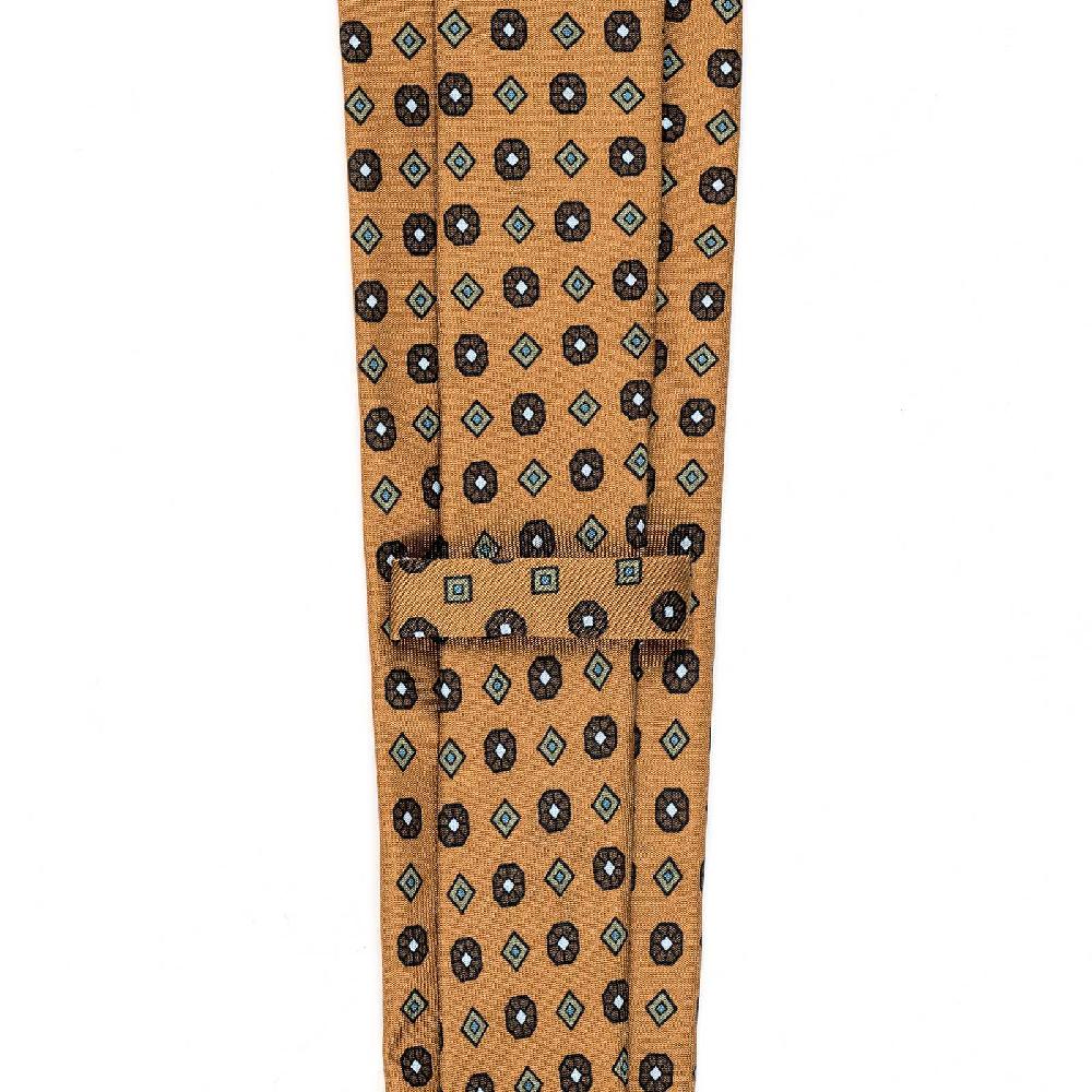 Rubinacci Cravatta in twill di seta arancio con stampa floreale Fino Al -60%