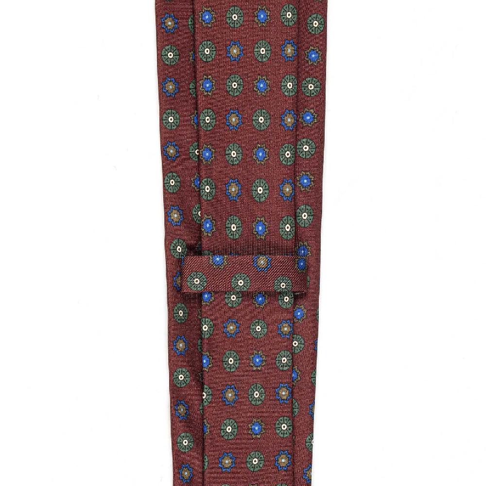Rubinacci Cravatta in twill di seta bordeaux con stampa floreale Shopping Online