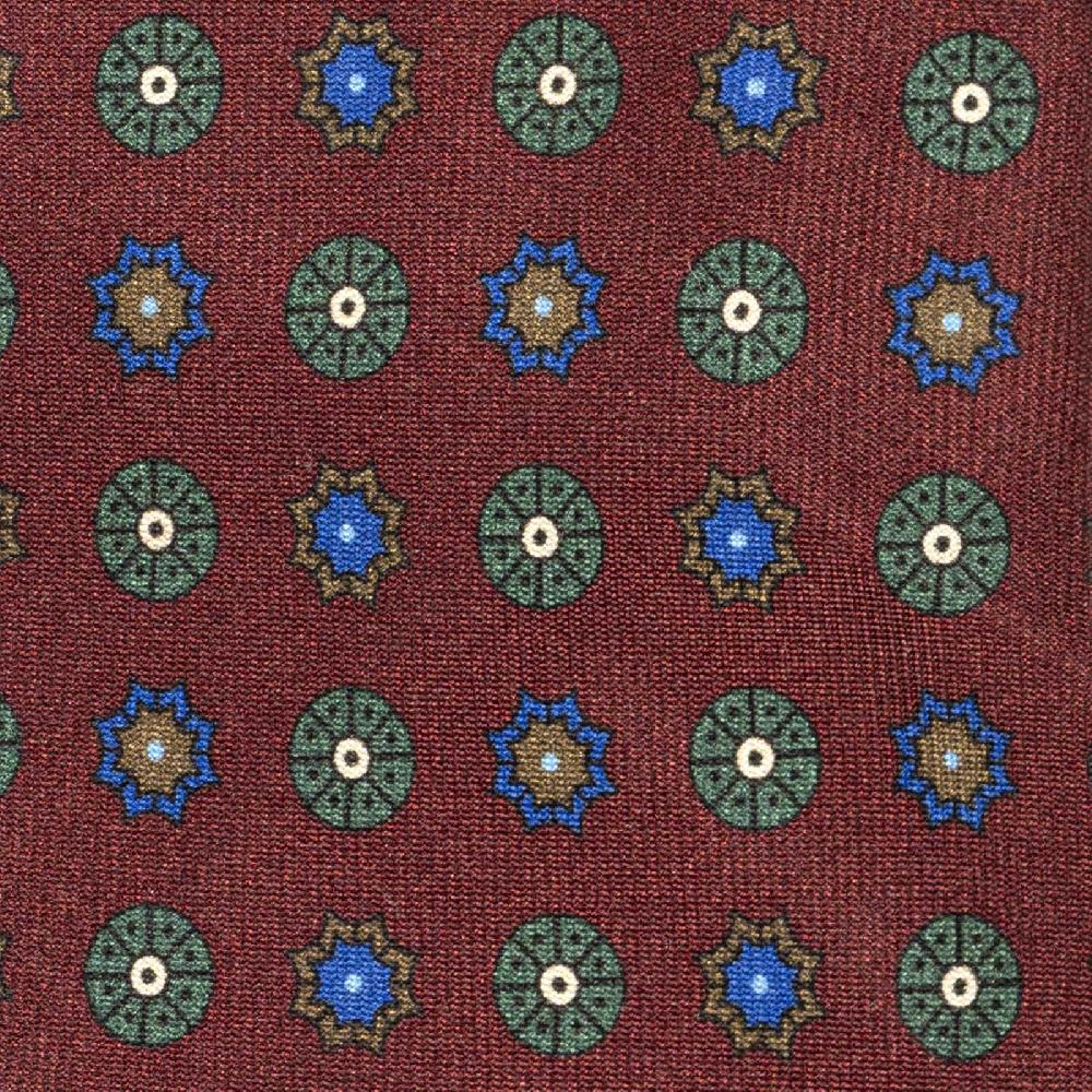 Rubinacci Cravatta in twill di seta bordeaux con stampa floreale Shopping Online