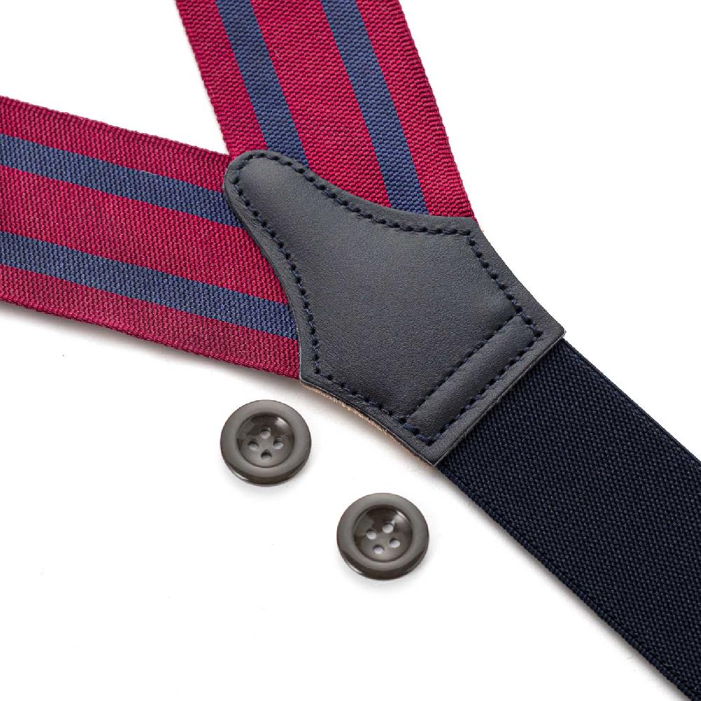 Rubinacci Bretelle rigate blu e bordeaux Nuova