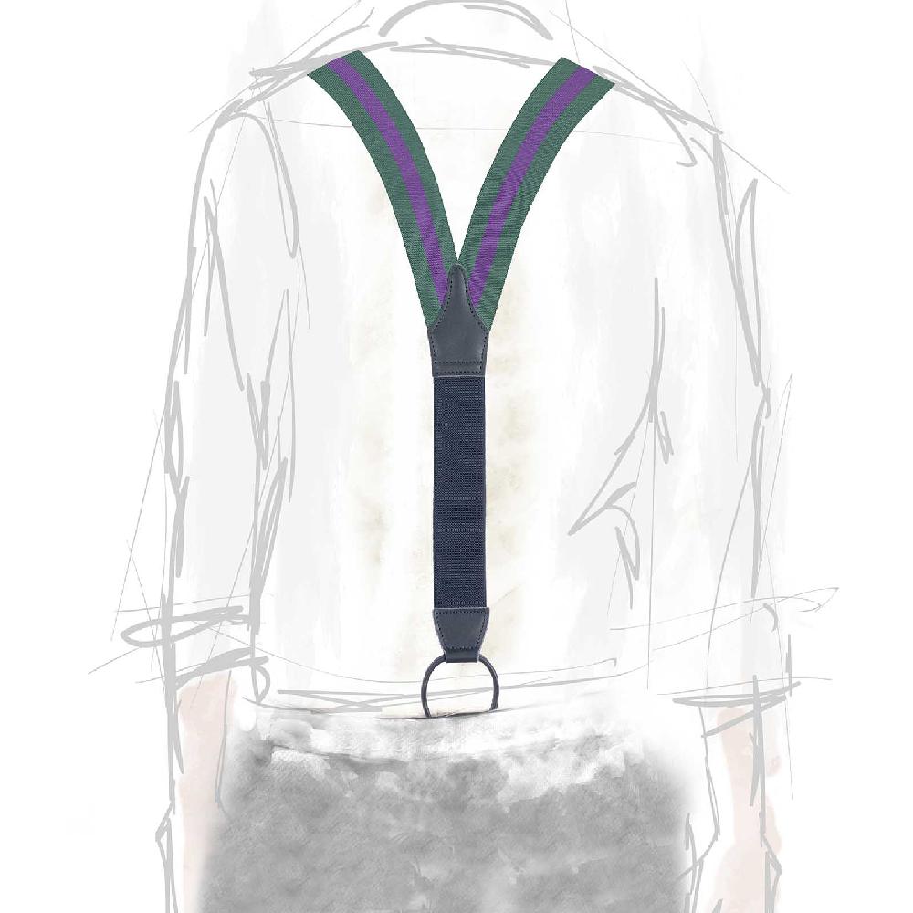 Rubinacci Bretelle rigate viola e verde 2025