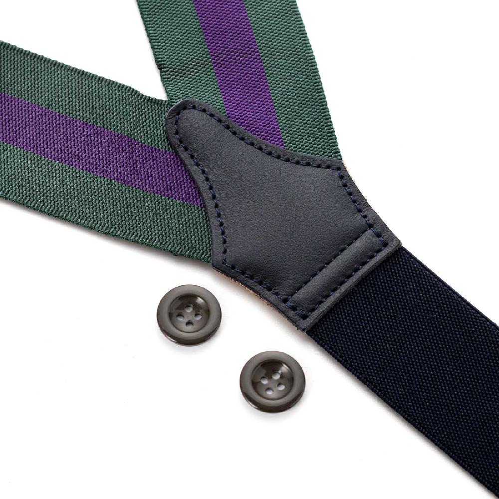 Rubinacci Bretelle rigate viola e verde 2025
