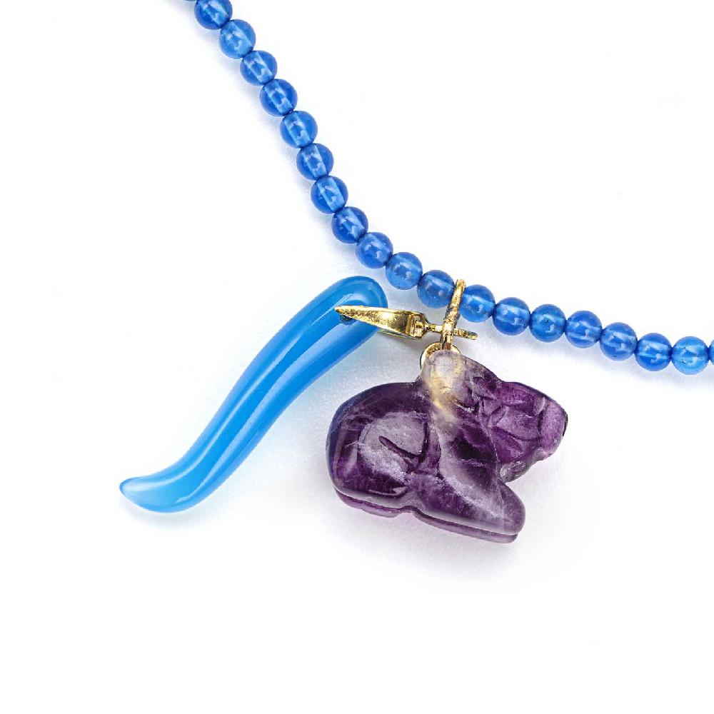Rubinacci Bottone da bavero ruby in agata azzurro Novità