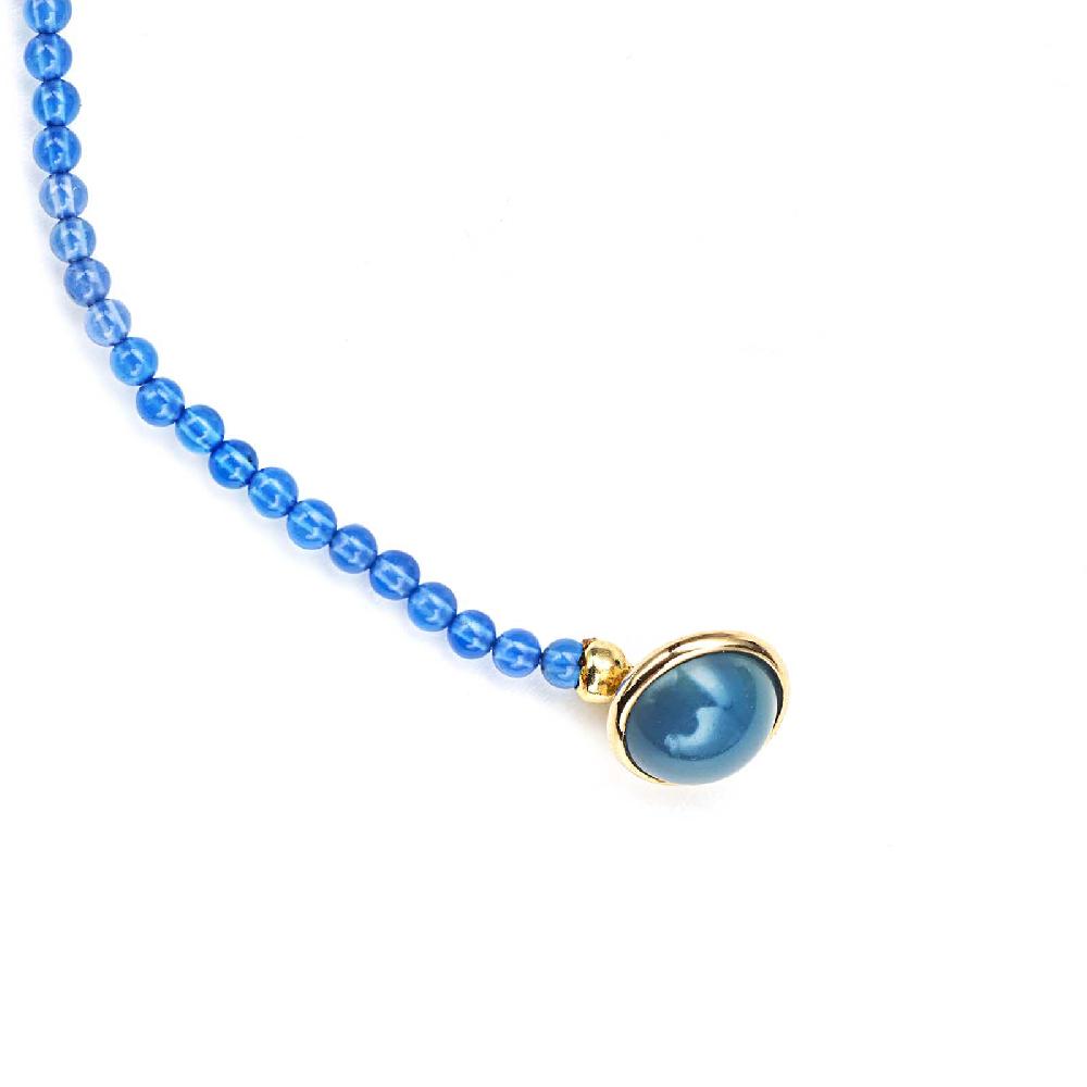Rubinacci Bottone da bavero ruby in agata azzurro Novità