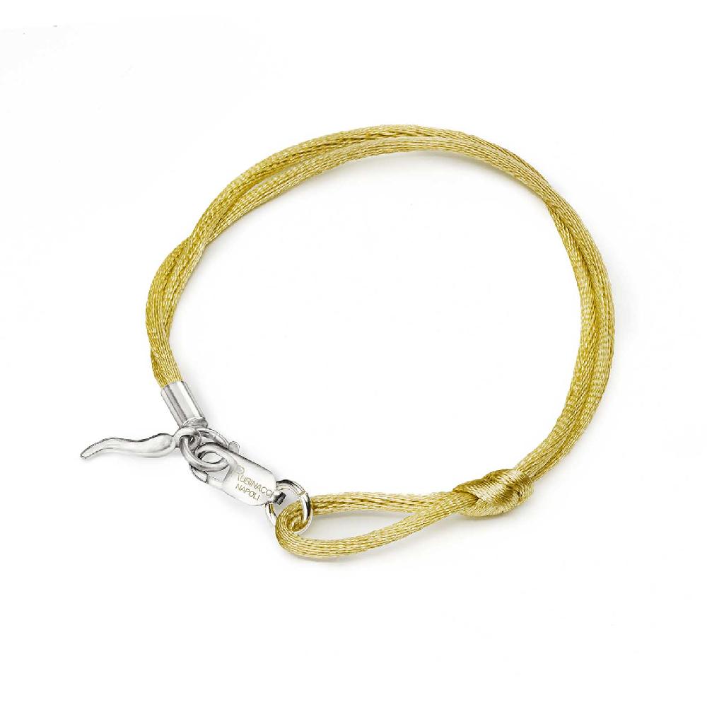 Rubinacci Braccialetto ruby in seta oro Presa