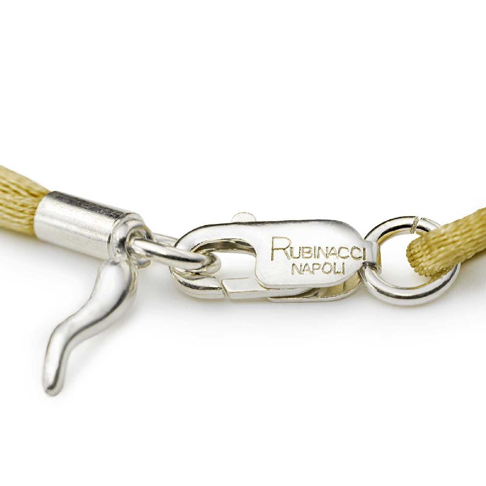 Rubinacci Braccialetto ruby in seta oro Presa
