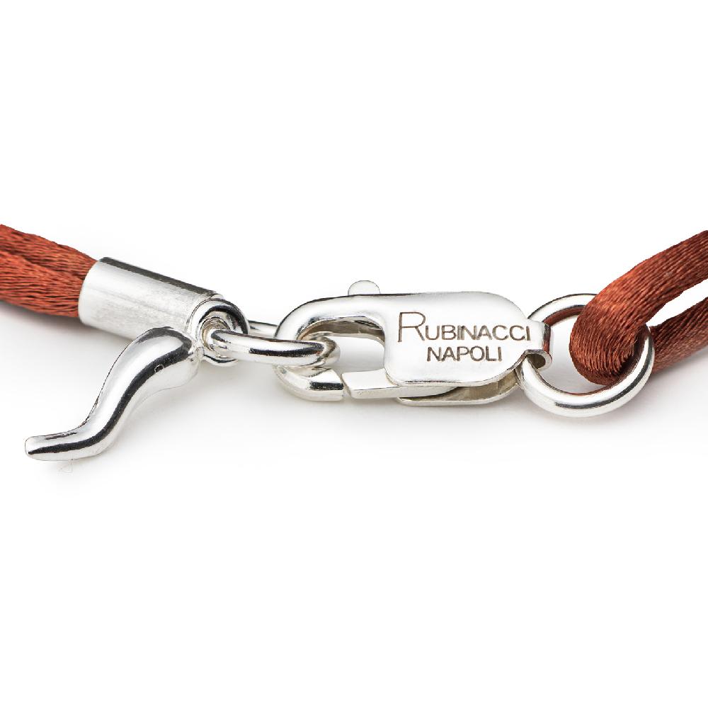 Rubinacci Braccialetto ruby in seta mattone Sconto
