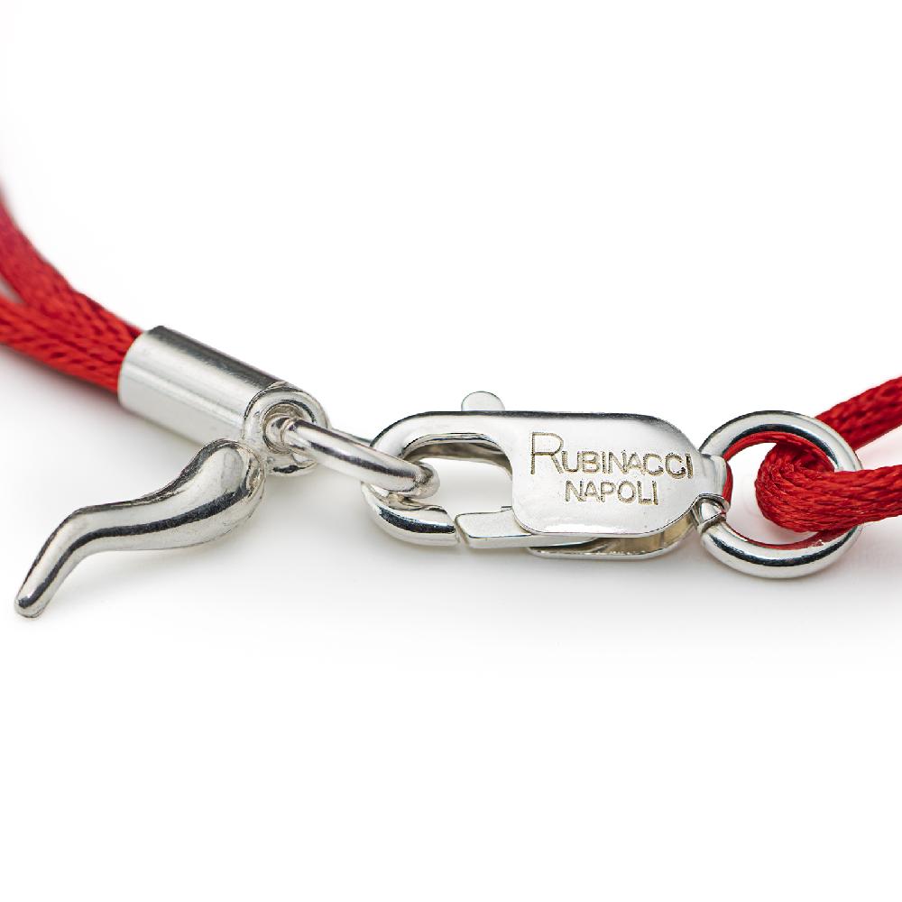 Rubinacci Braccialetto ruby in seta rosso In Vendita