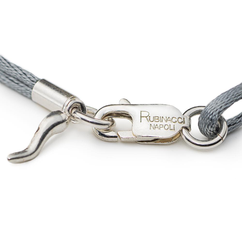Rubinacci Braccialetto ruby in seta grigio Saldi