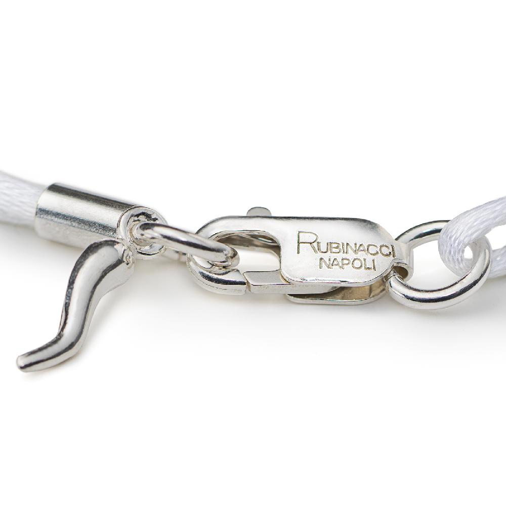 Rubinacci Braccialetto ruby in seta bianco Offerte