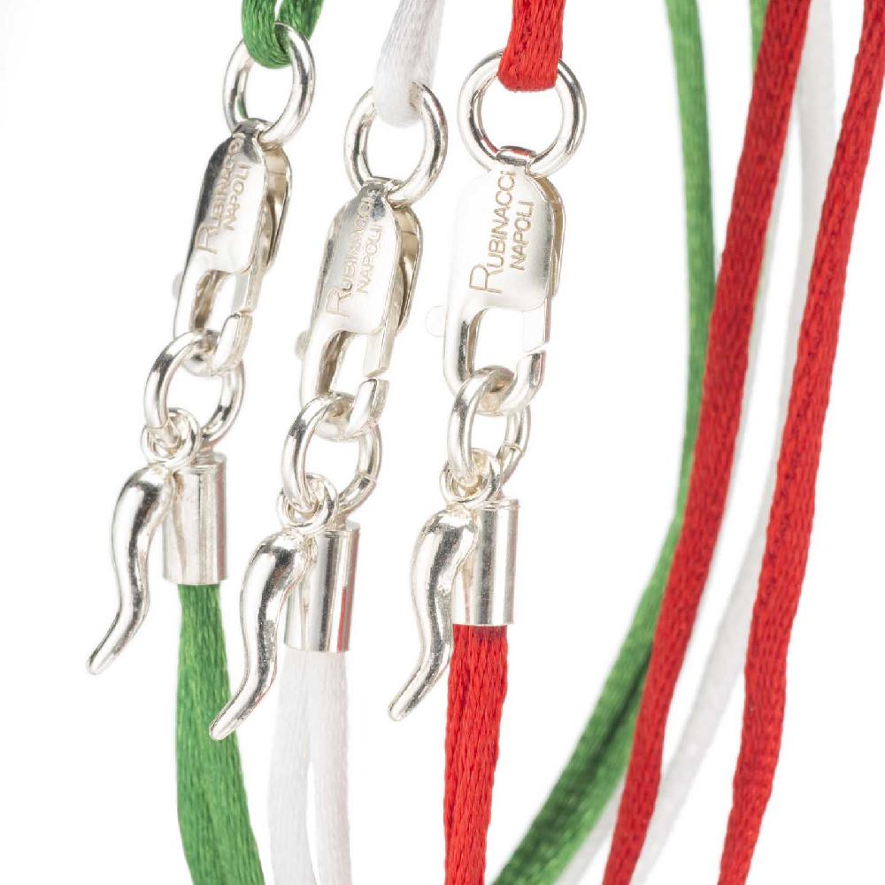 Rubinacci Braccialetto ruby in seta bianco Offerte
