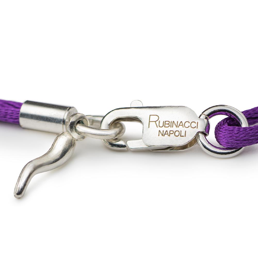Rubinacci Braccialetto ruby in seta viola Hotsell