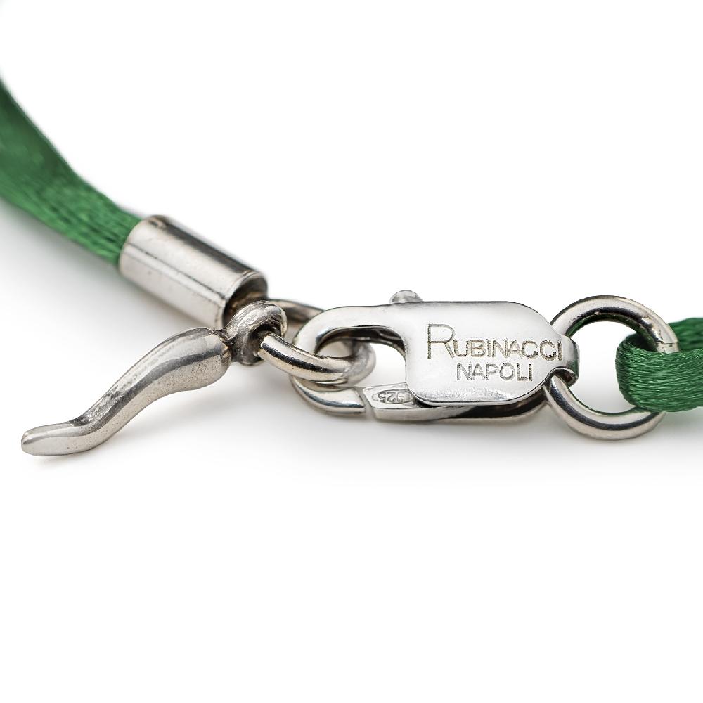Rubinacci Braccialetto ruby in seta verde Vendita Calda