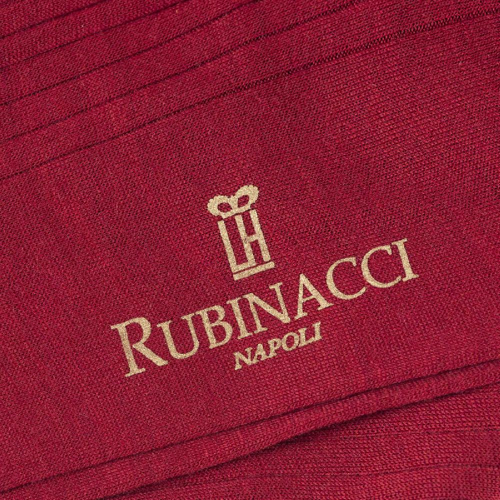Rubinacci Calze in lana a costina bordeaux In Linea