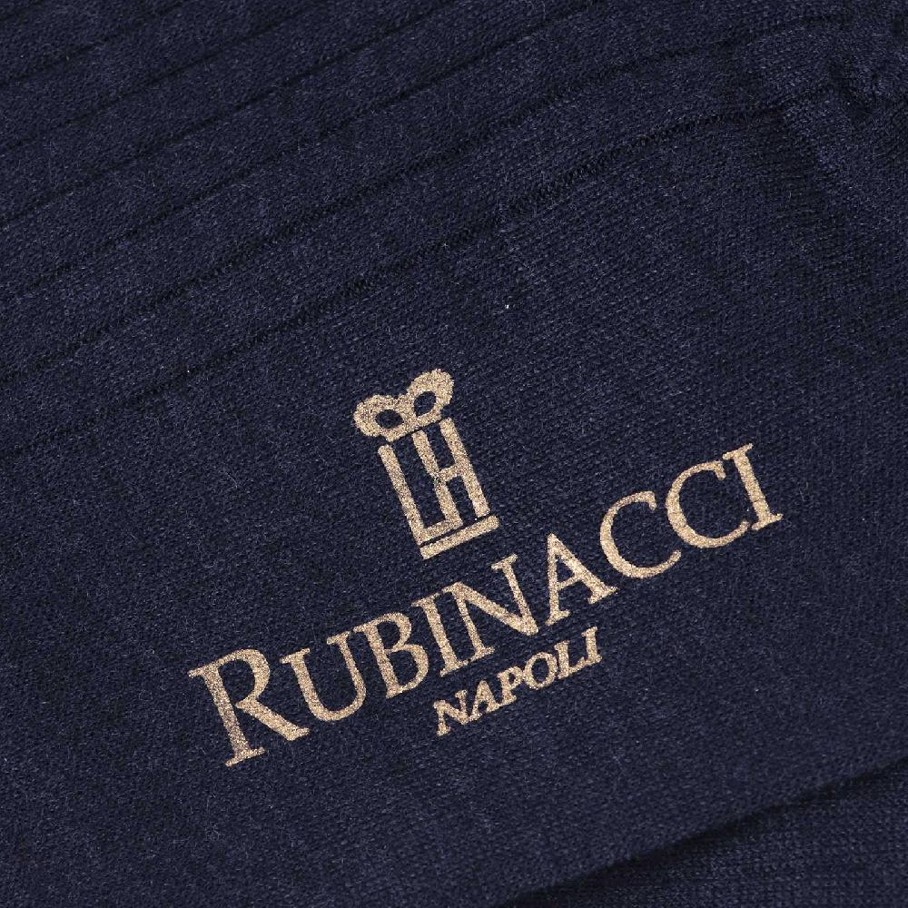 Rubinacci Calze in lana a costina blu Qualità