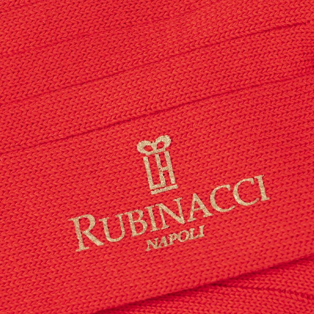 Rubinacci Calze in cotone a costa larga rosso Qualità Garantita