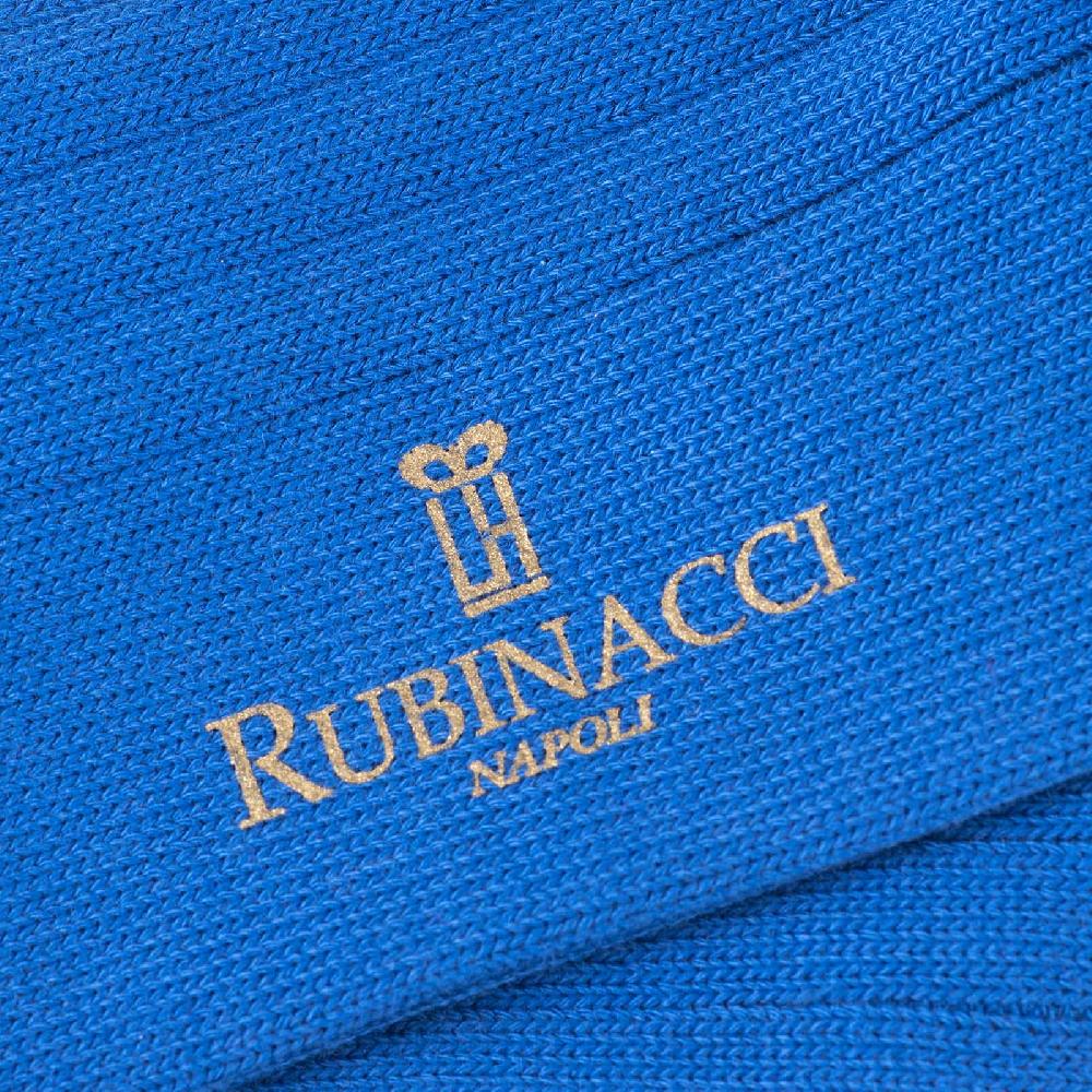 Rubinacci Calze in cotone a costa larga bluette Consegna Veloce