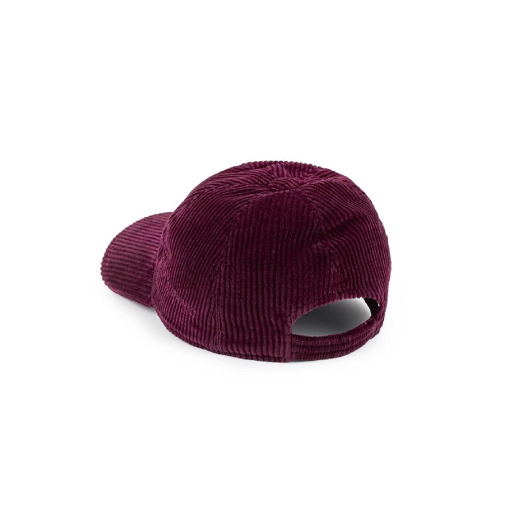 Rubinacci Cappello baseball in velluto a coste rubino Prezzo Ridotto