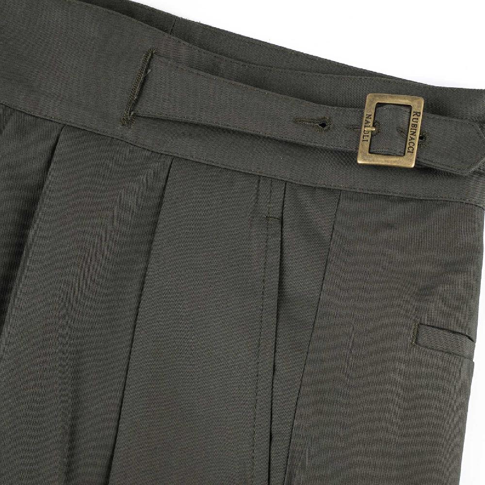 Rubinacci Vintage archive pantalone Manny in cotone verde Vendite Flash