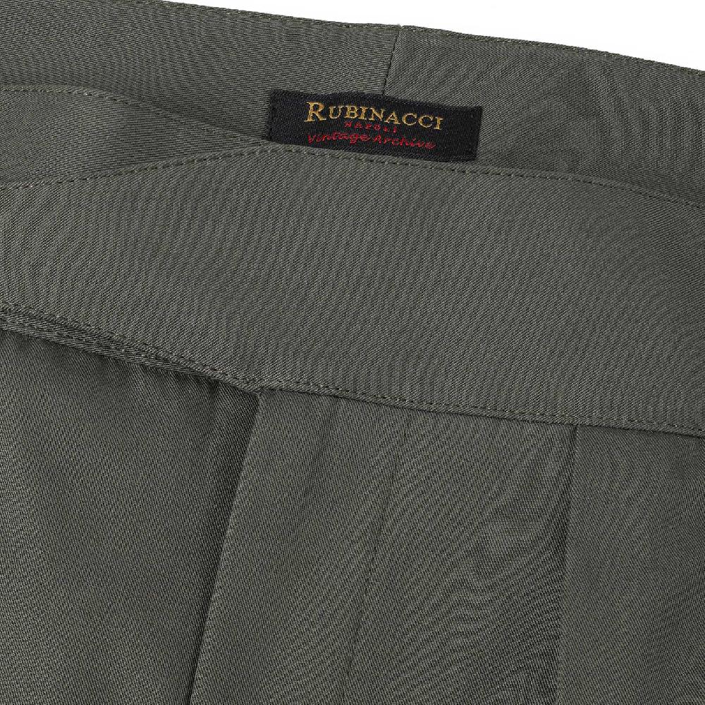 Rubinacci Vintage archive pantalone Manny in cotone verde Vendite Flash