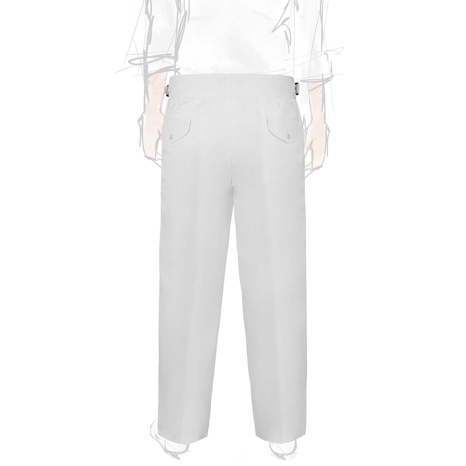 Rubinacci Vintage archive pantalone Manny in cotone bianco In Saldo
