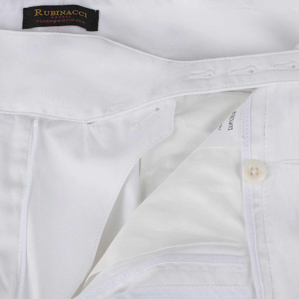 Rubinacci Vintage archive pantalone Manny in cotone bianco In Saldo