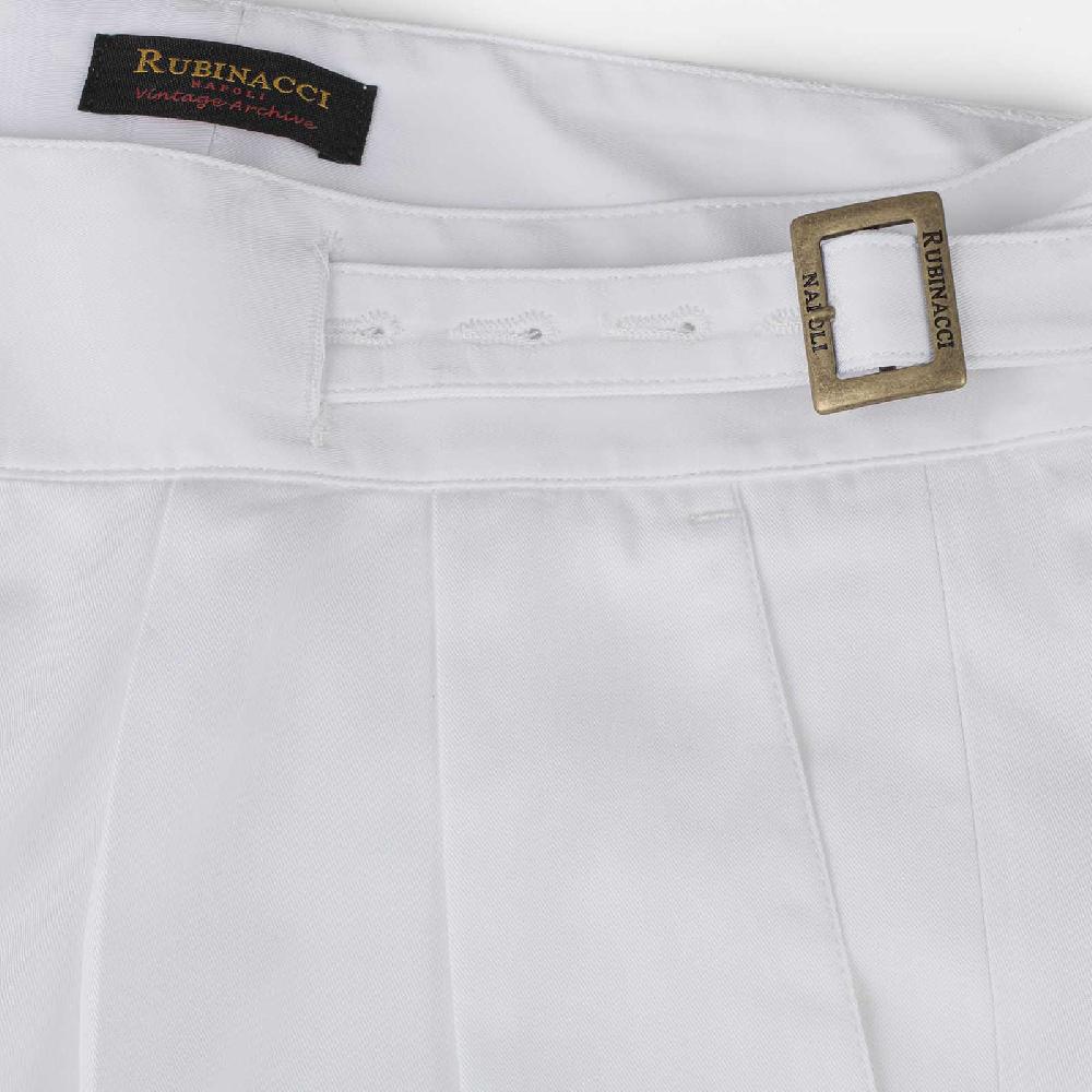 Rubinacci Vintage archive pantalone Manny in cotone bianco In Saldo