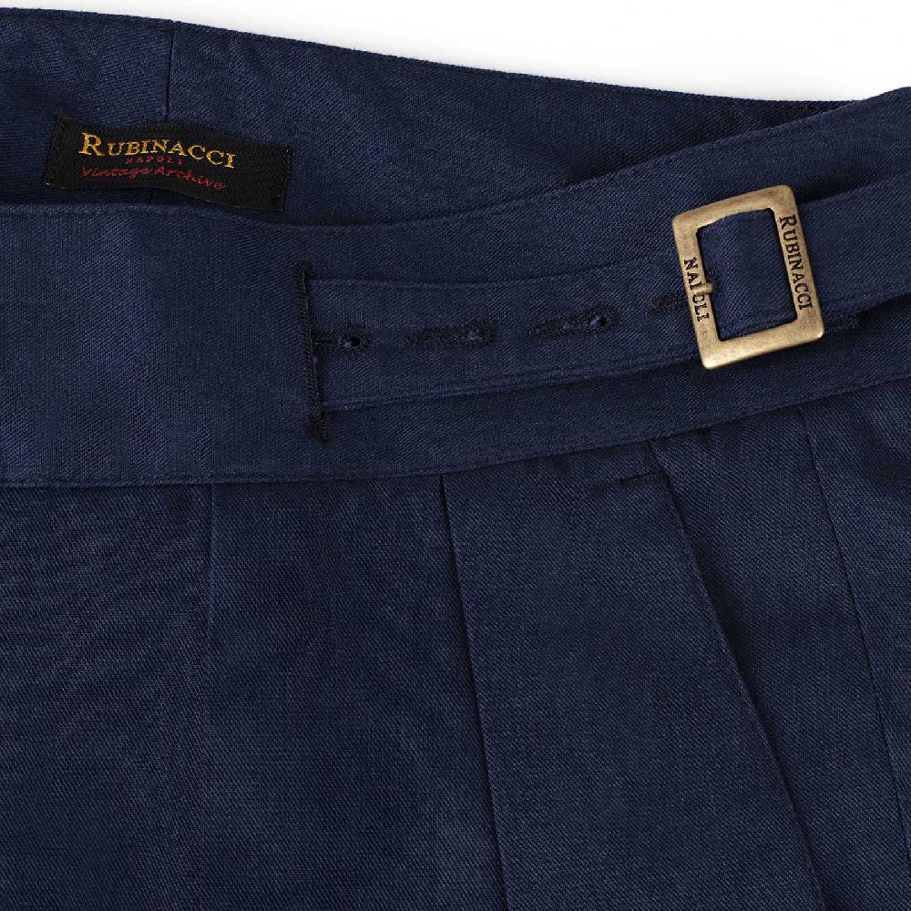 Rubinacci Vintage archive pantalone Manny in cotone blu Nuova
