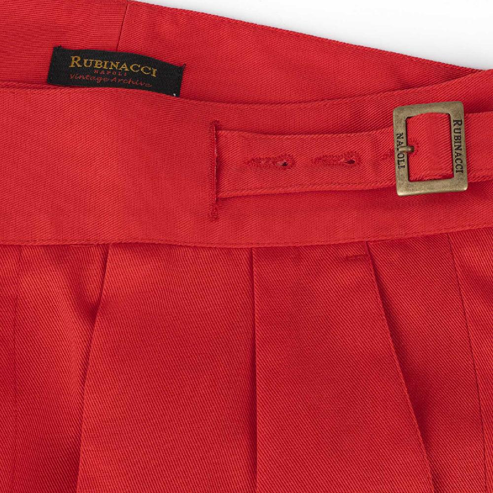Rubinacci Vintage archive pantalone Manny in cotone rosso 2025