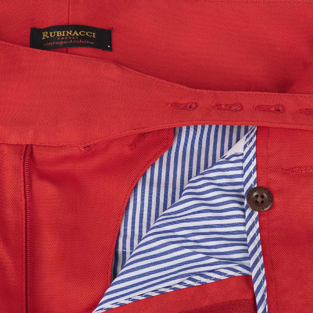 Rubinacci Vintage archive pantalone Manny in cotone rosso 2025