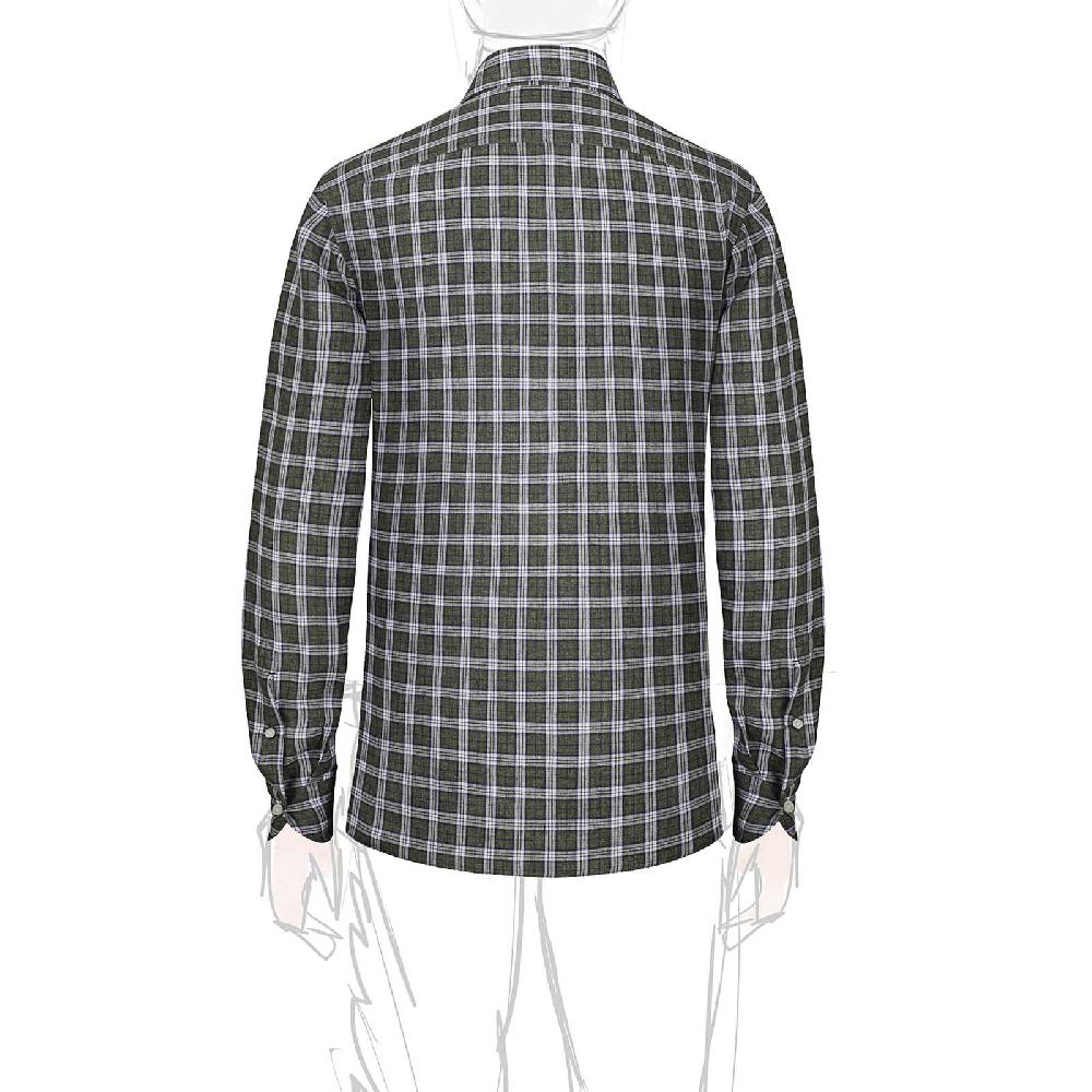 Rubinacci Vintage archive camicia in lino verde e bianco Sconto
