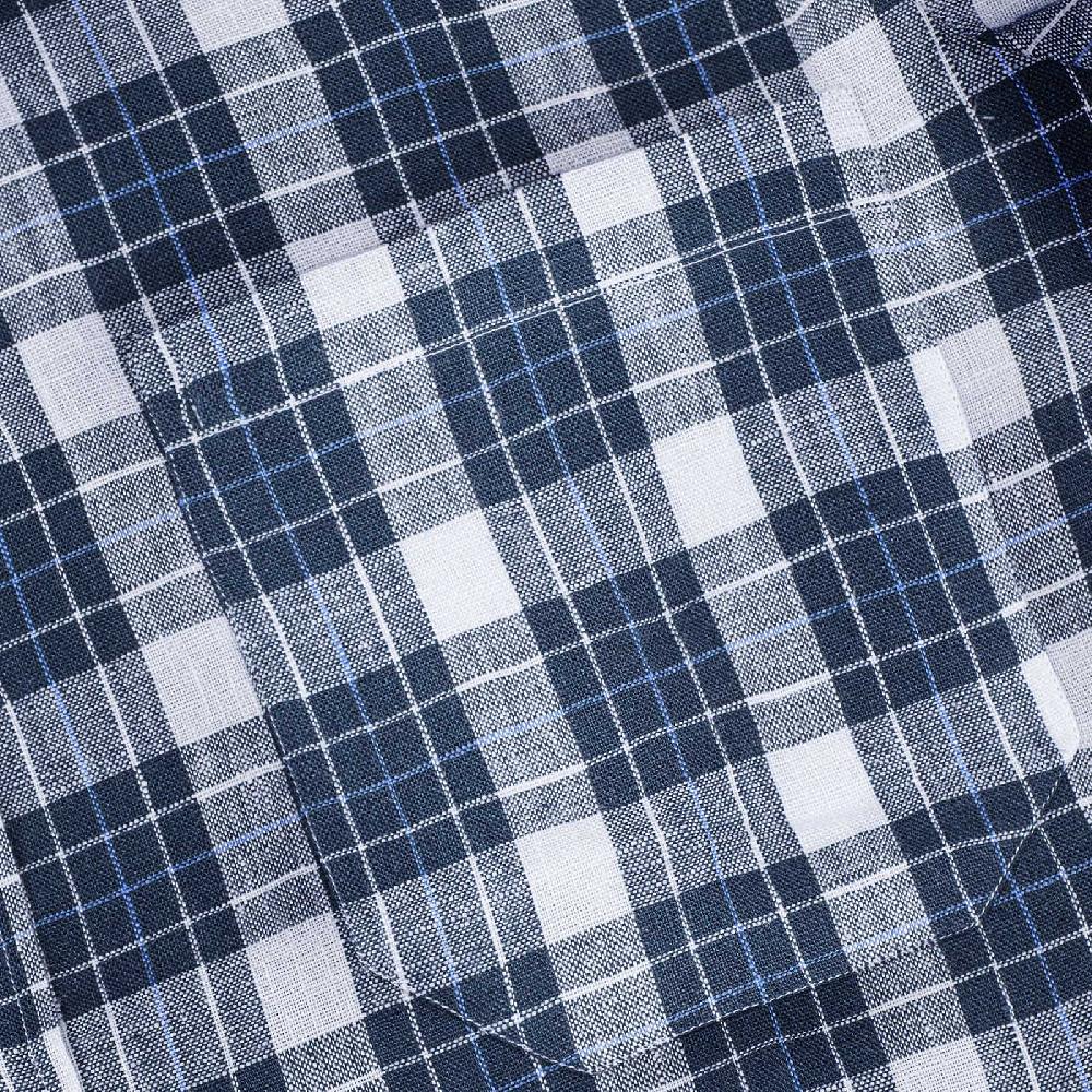 Rubinacci Vintage archive camicia in lino bianco e blu Qualità