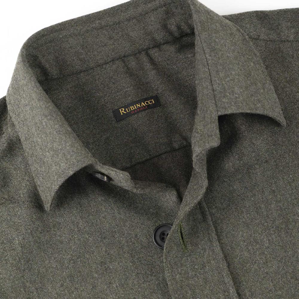 Rubinacci Overshirt in lana verde Saldi
