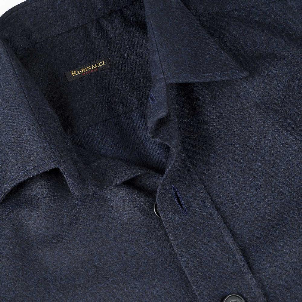 Rubinacci Overshirt in lana blu Offerte