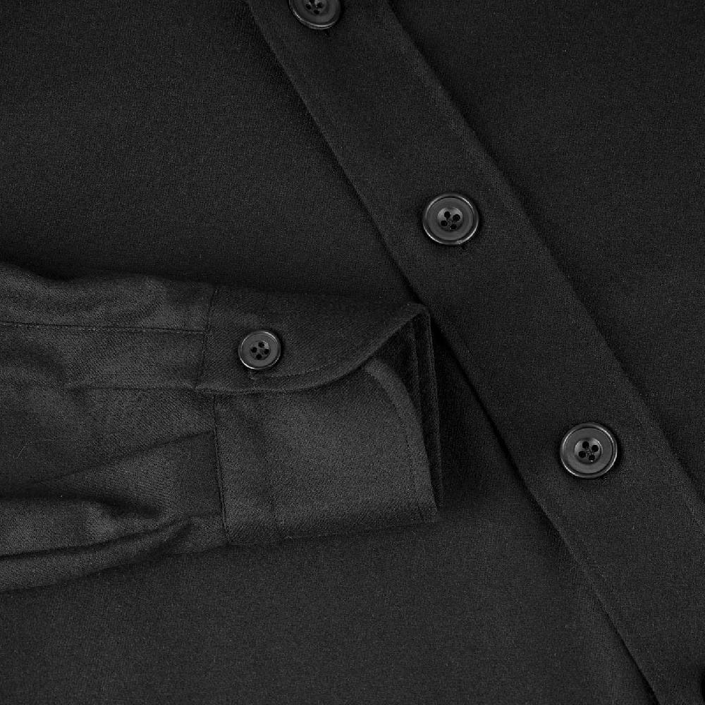 Rubinacci Overshirt in lana nero Vendita Calda