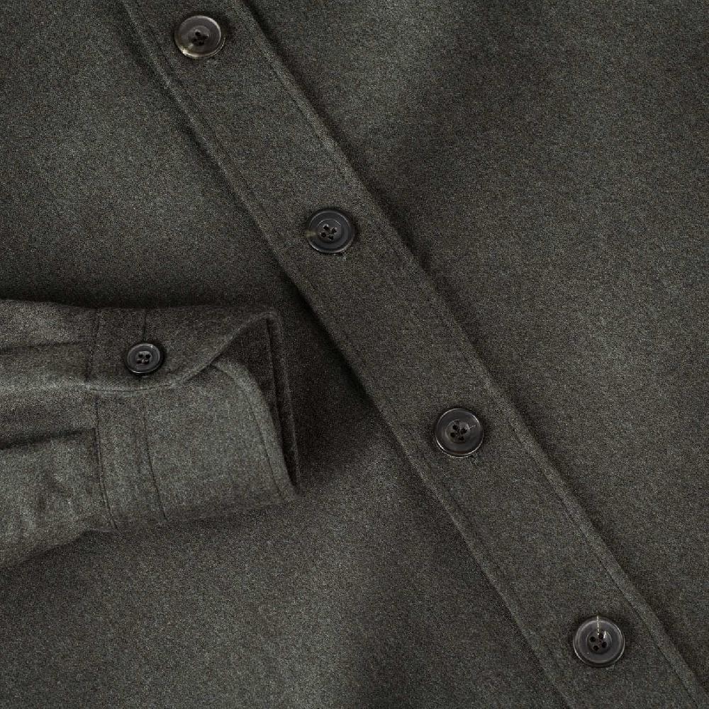 Rubinacci Overshirt in lana e seta verde Saldi Di Fabbrica