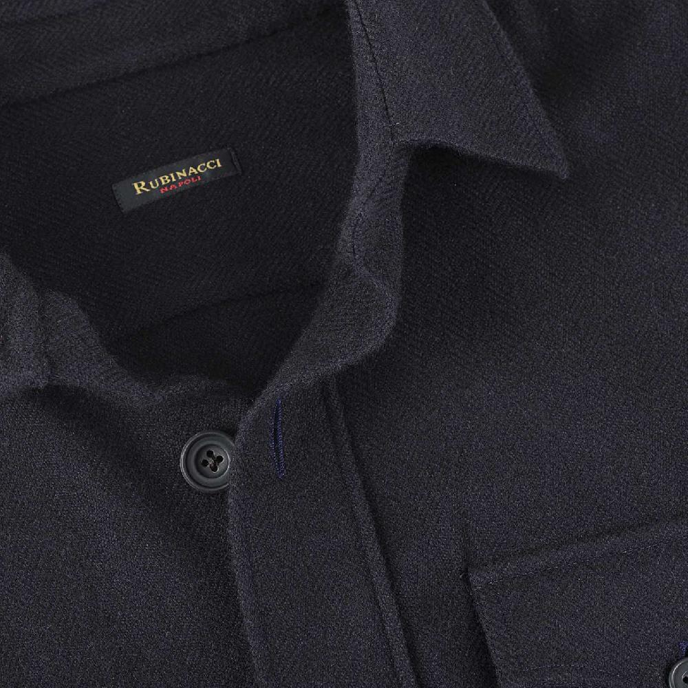 Rubinacci Sahariana in cashmere spigato blu 2025