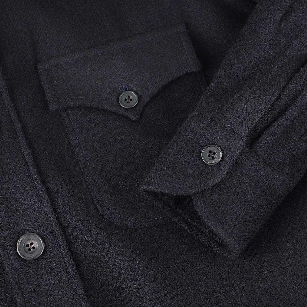 Rubinacci Sahariana in cashmere spigato blu 2025