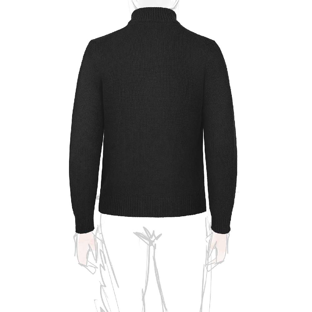 Rubinacci Pull zip in cashmere nero Vendite Flash