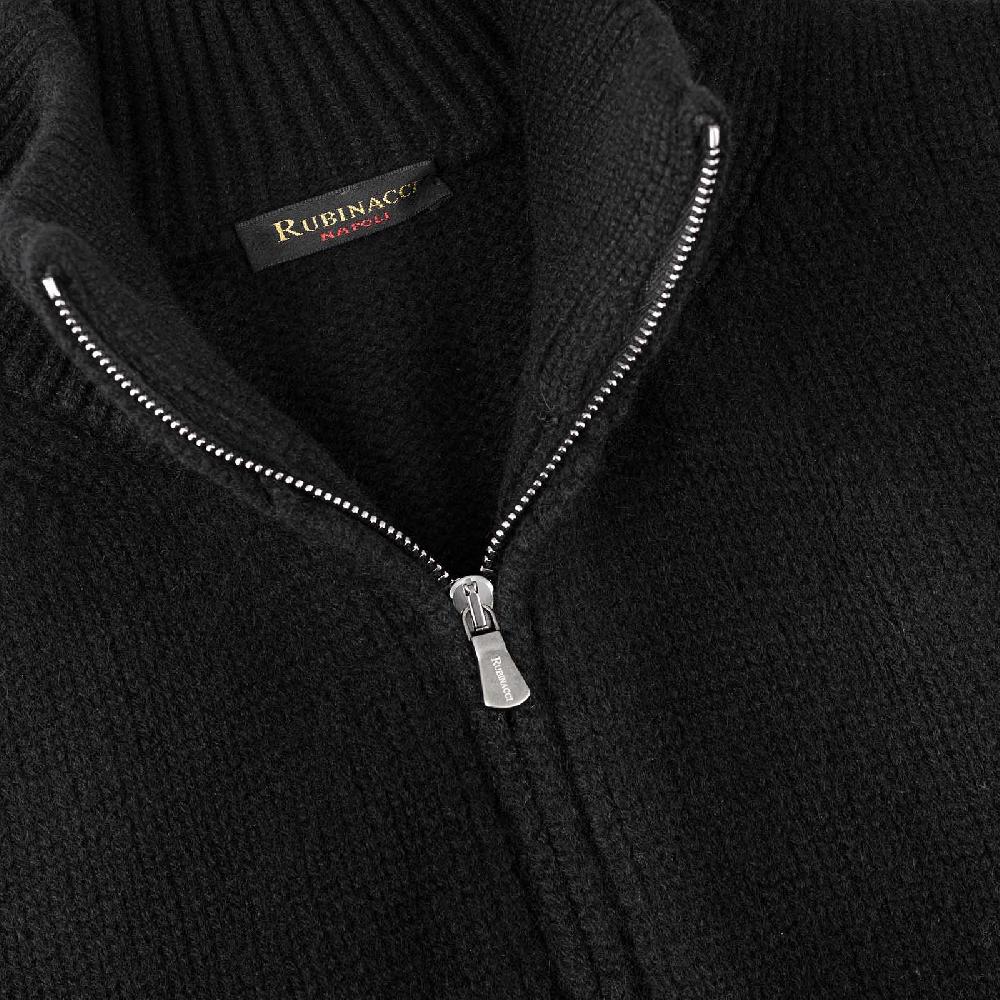Rubinacci Pull zip in cashmere nero Vendite Flash
