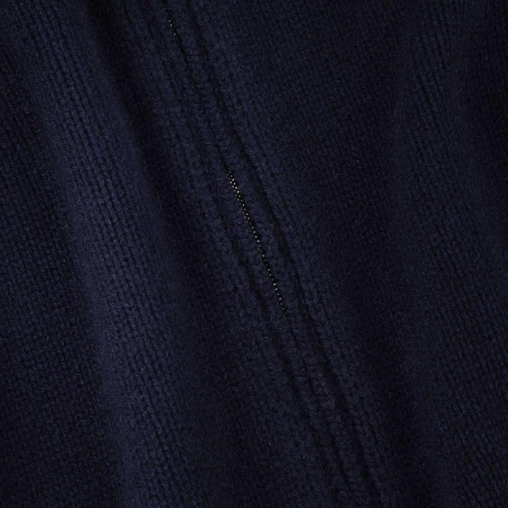 Rubinacci Pull zip in cashmere blu Negozio