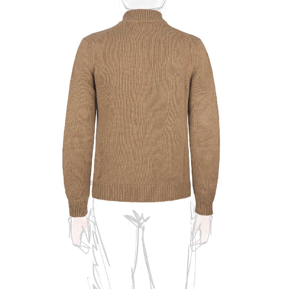 Rubinacci Pull zip in cashmere rhum In Saldo