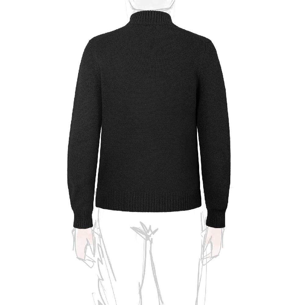 Rubinacci Pull mezza zip in cashmere nero Moda