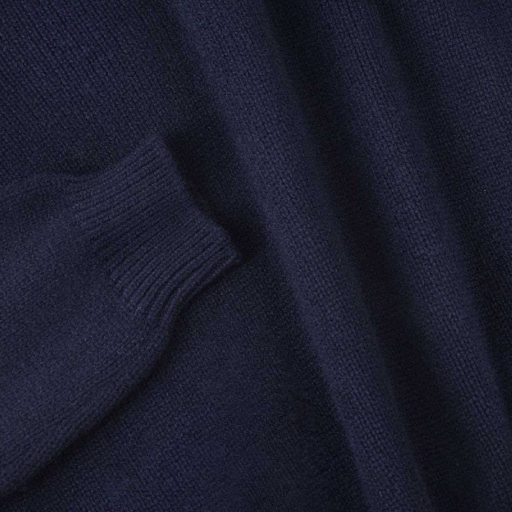 Rubinacci Pull mezza zip in cashmere blu 2025