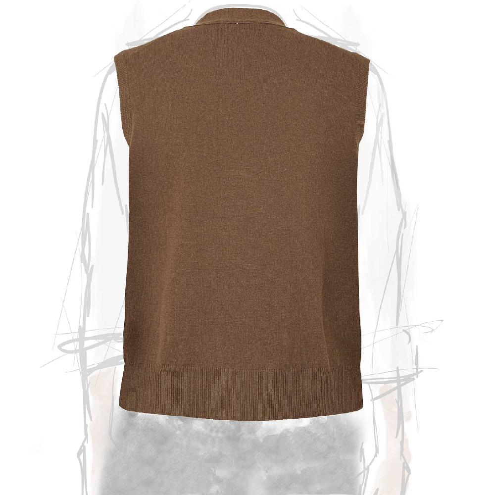 Rubinacci Gilet in cashmere nocciola In Linea