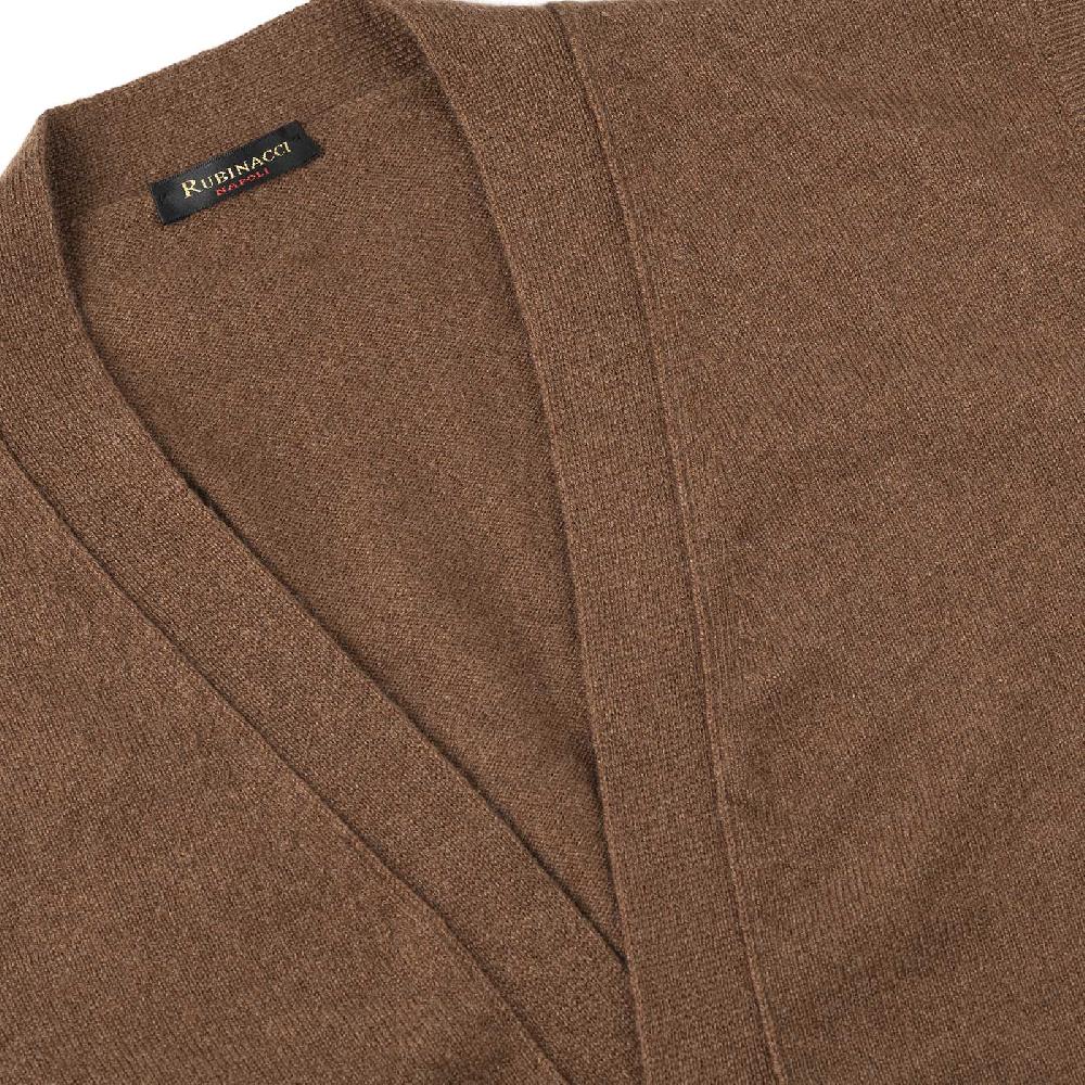 Rubinacci Gilet in cashmere nocciola In Linea