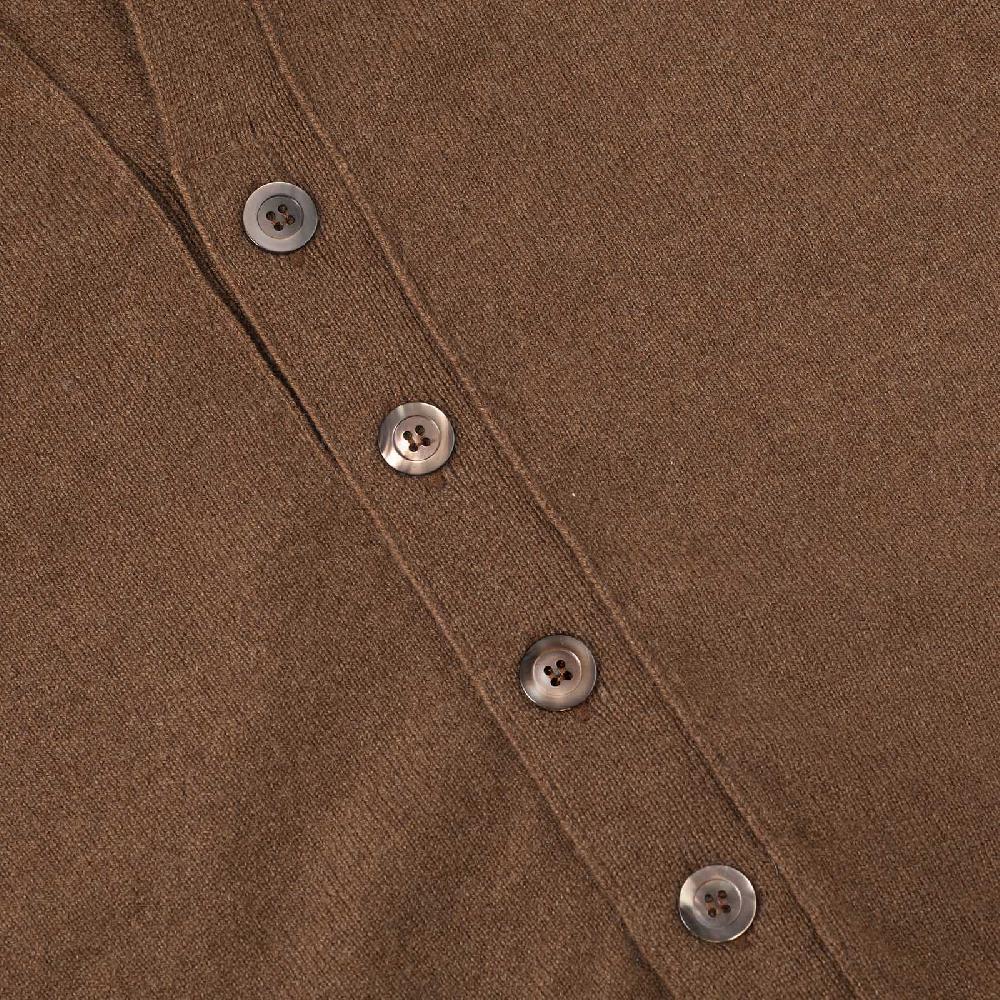 Rubinacci Gilet in cashmere nocciola In Linea