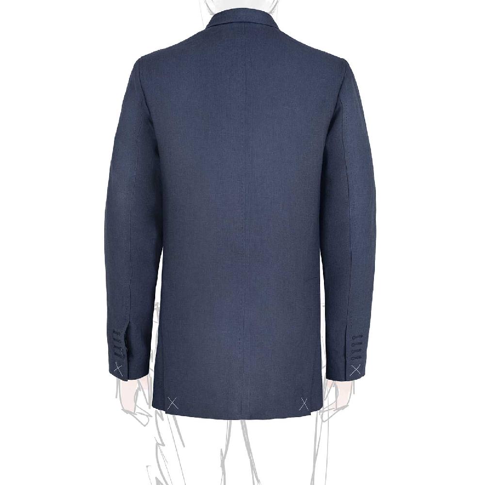 Rubinacci Giacca in lino blu Pezzi Unici