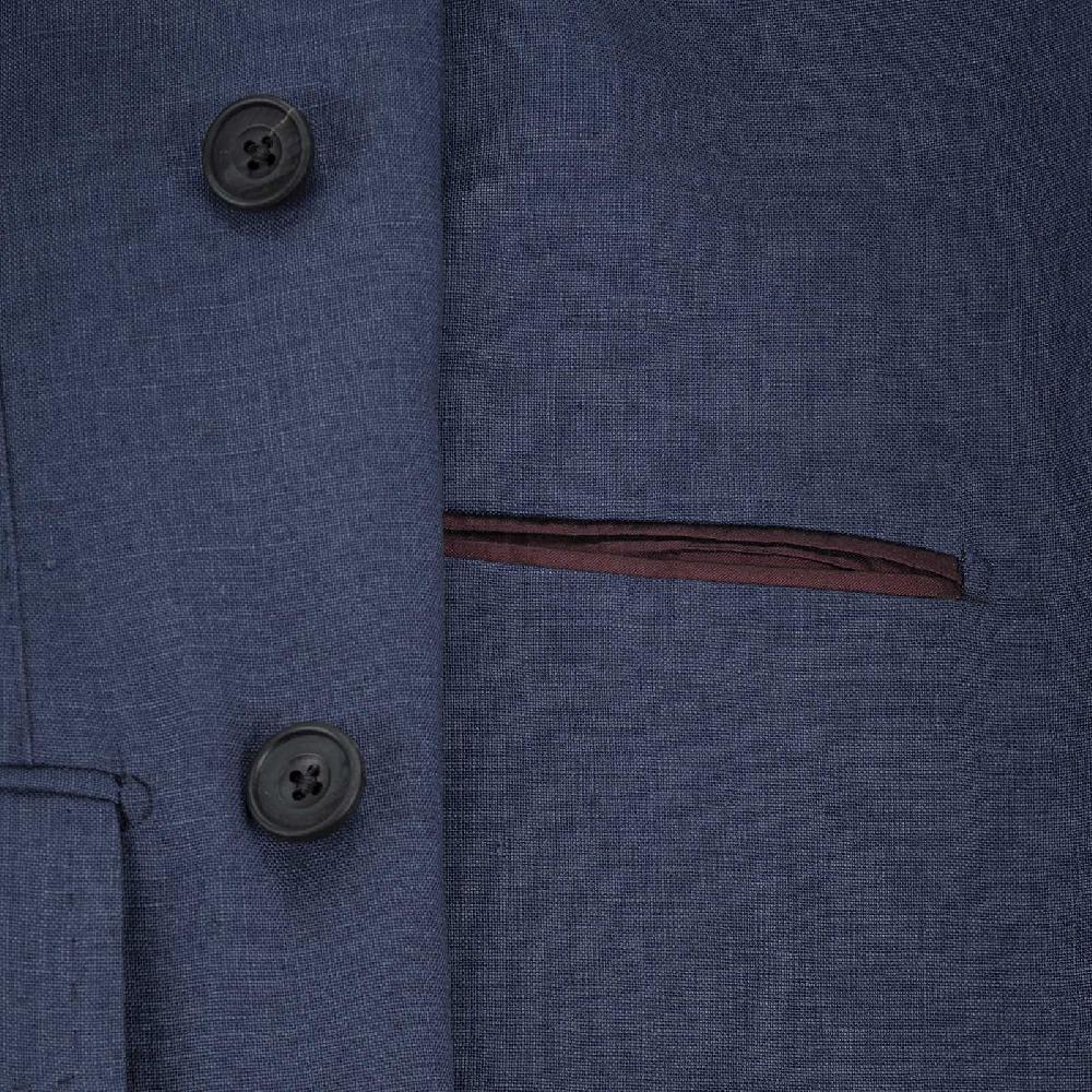 Rubinacci Giacca in lino blu Pezzi Unici